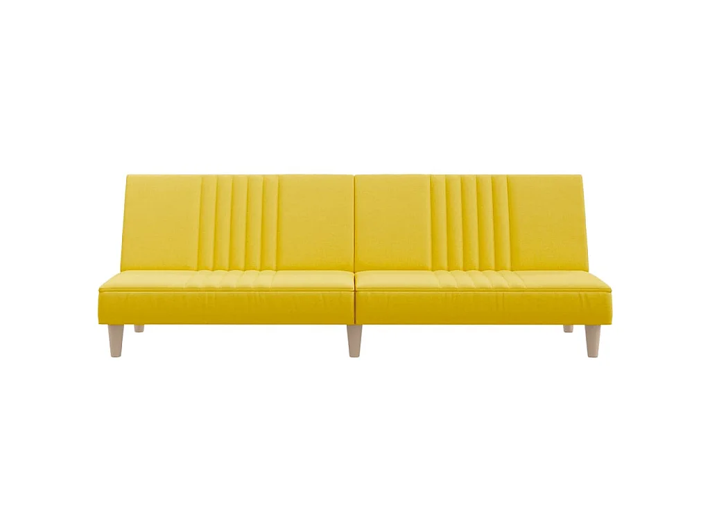 Sofá-cama tecido amarelo-claro