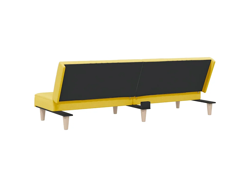 Sofá-cama tecido amarelo-claro