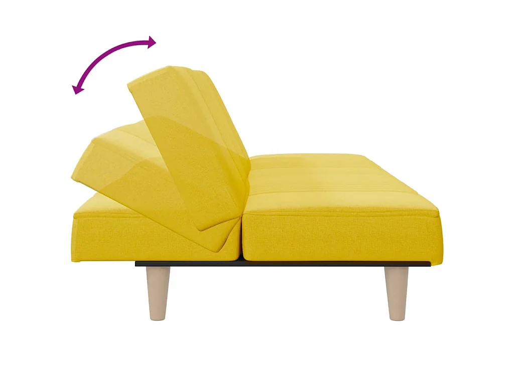 Sofá-cama tecido amarelo-claro