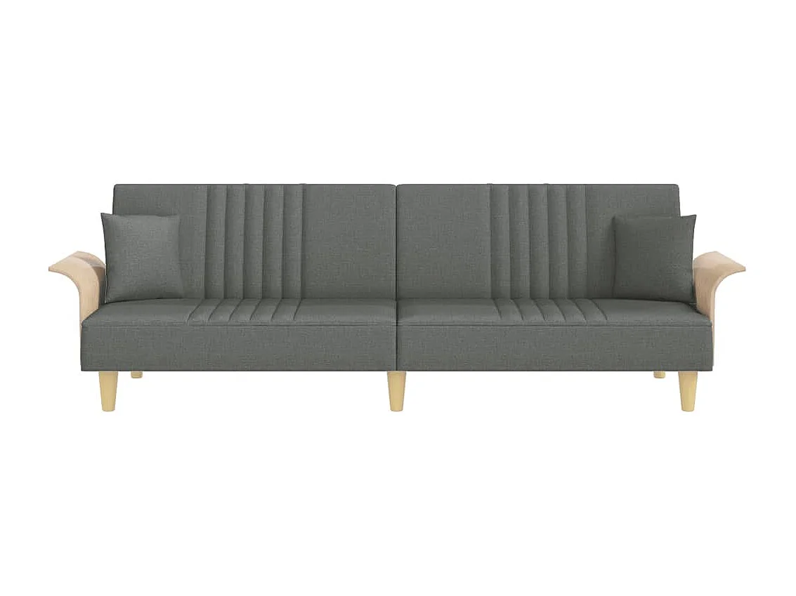 Schlafsofa mit Armlehnen Dunkelgrau Stoff