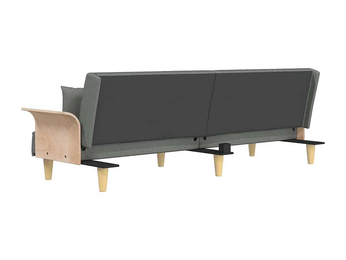 Schlafsofa mit Armlehnen Dunkelgrau Stoff