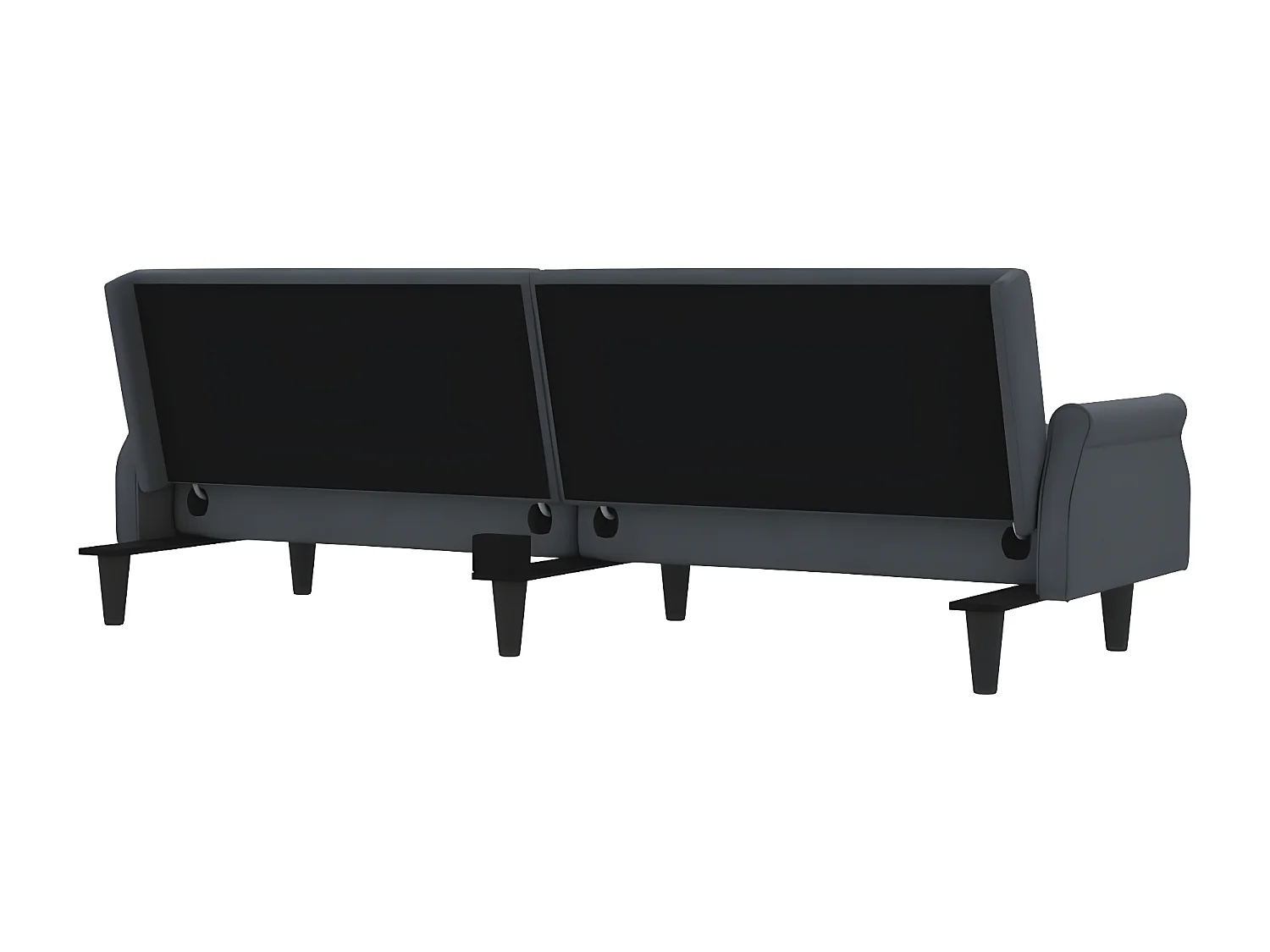 Divano Letto con Braccioli Grigio Scuro in Velluto