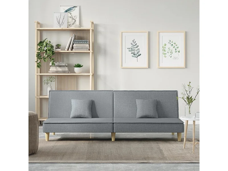 Sofá cama tela gris claro