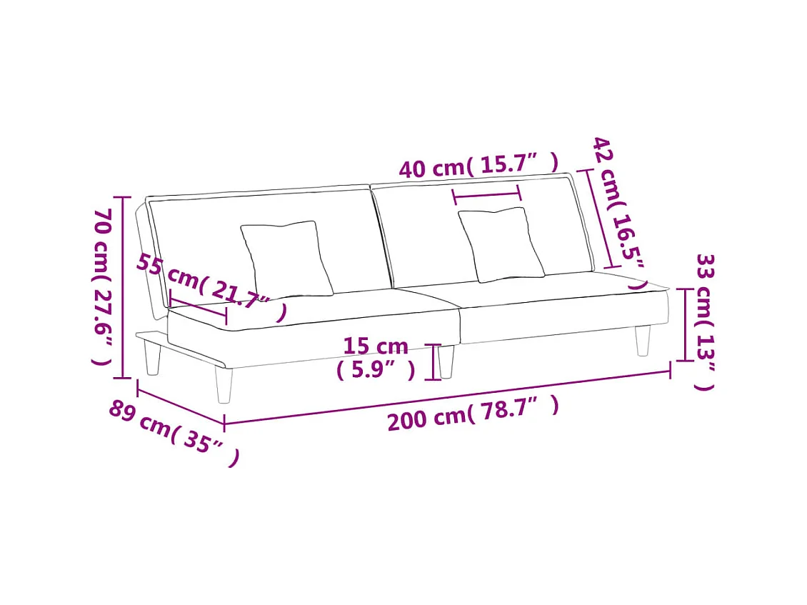 Canapé-lit taupe tissu