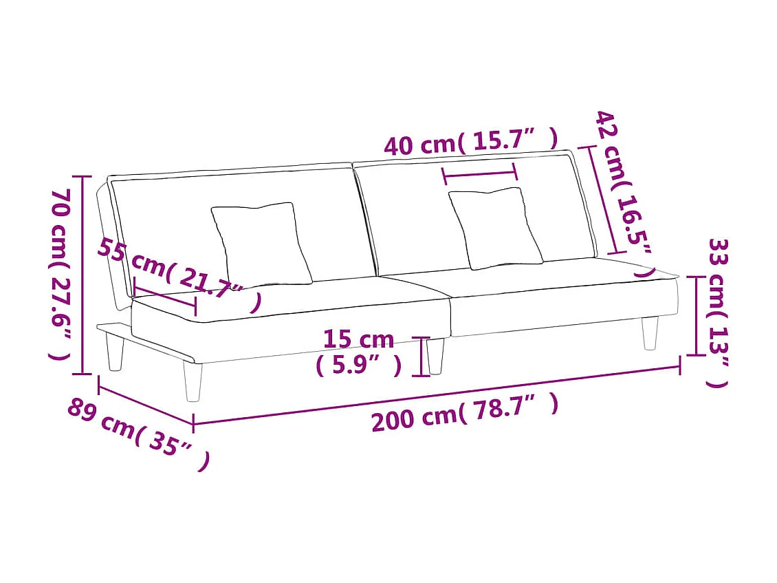 Schlafsofa Taupe Stoff