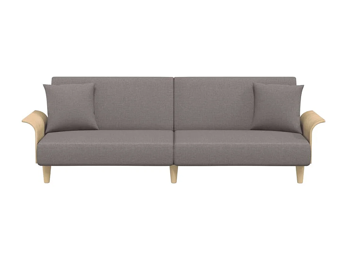 Slaapbank met armleuningen stof taupe