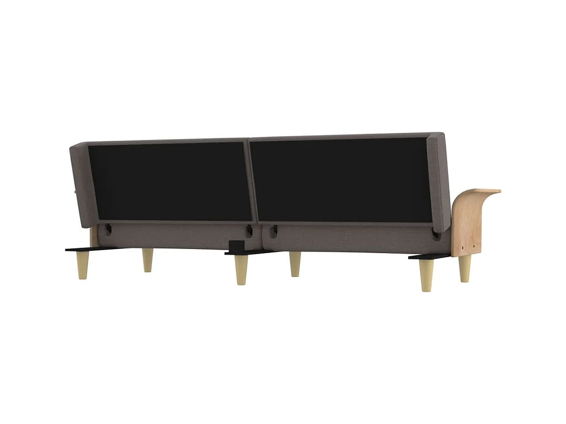 Slaapbank met armleuningen stof taupe