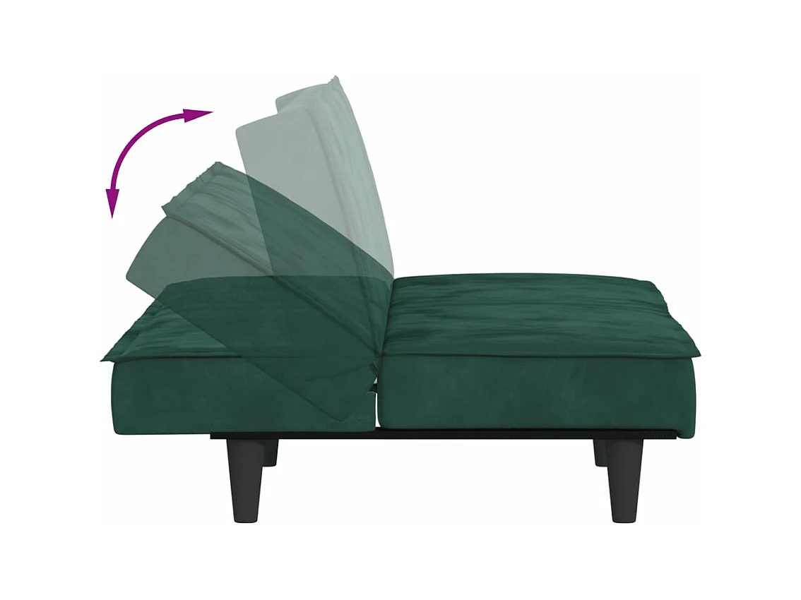 Canapé-lit vert foncé Velours