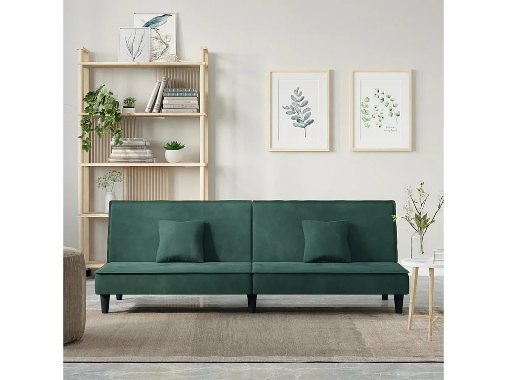 Schlafsofa Dunkelgrün Samt