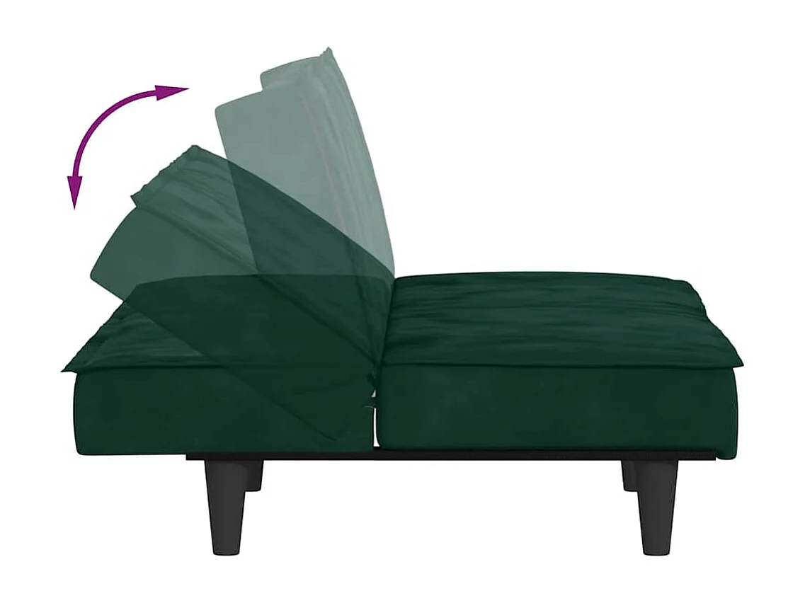 Schlafsofa Dunkelgrün Samt