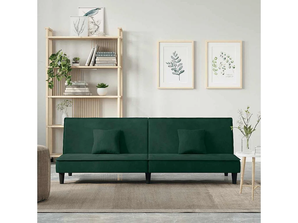 Schlafsofa Dunkelgrün Samt