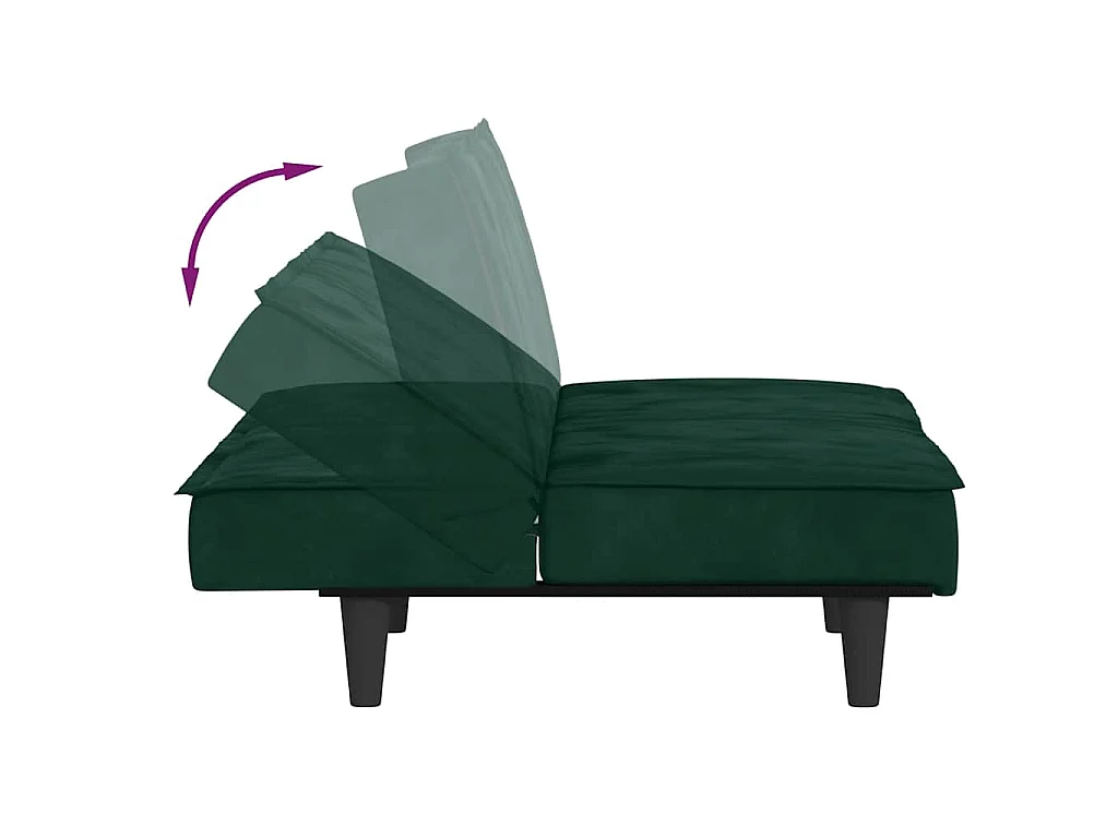 Schlafsofa Dunkelgrün Samt