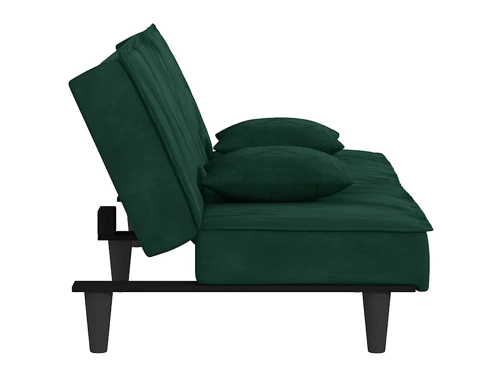 Schlafsofa Dunkelgrün Samt