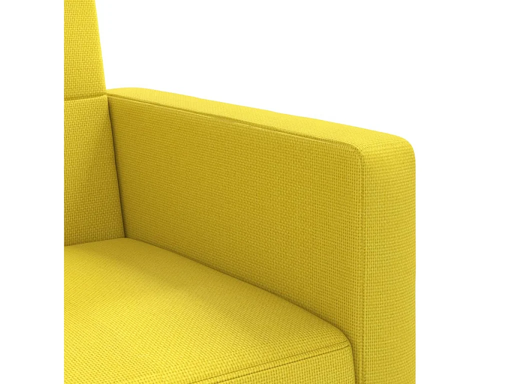 Canapé-lit avec coussins jaune clair tissu