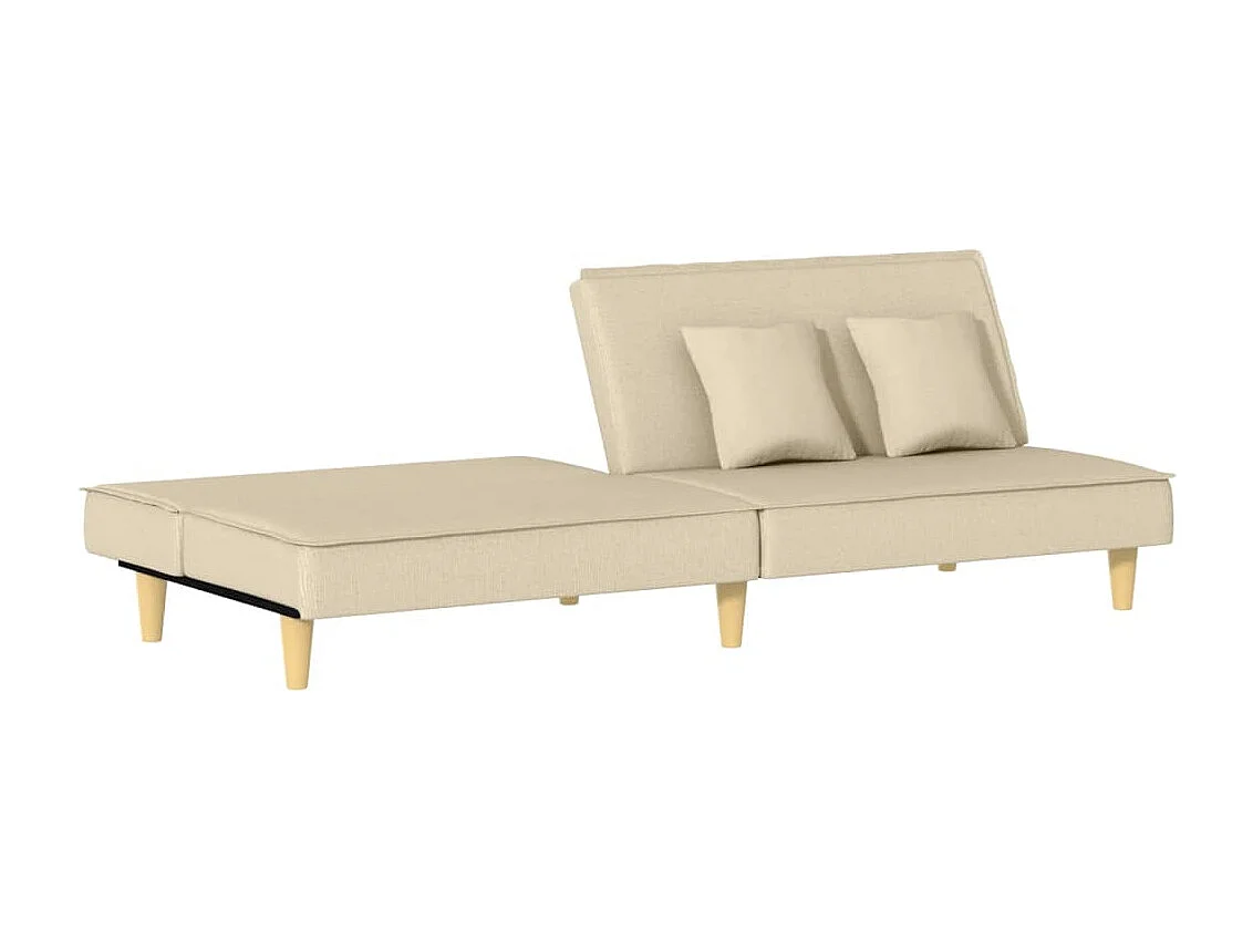 Schlafsofa Creme Stoff