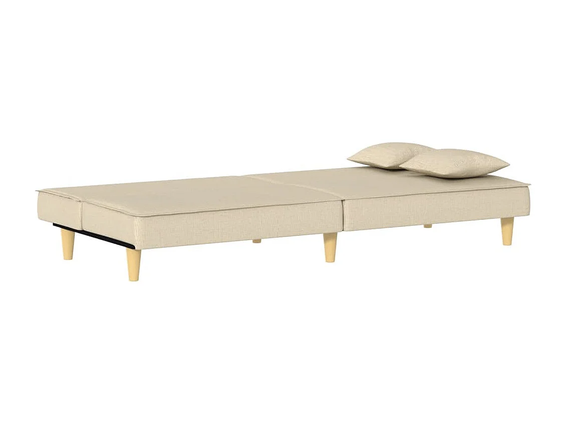 Schlafsofa Creme Stoff