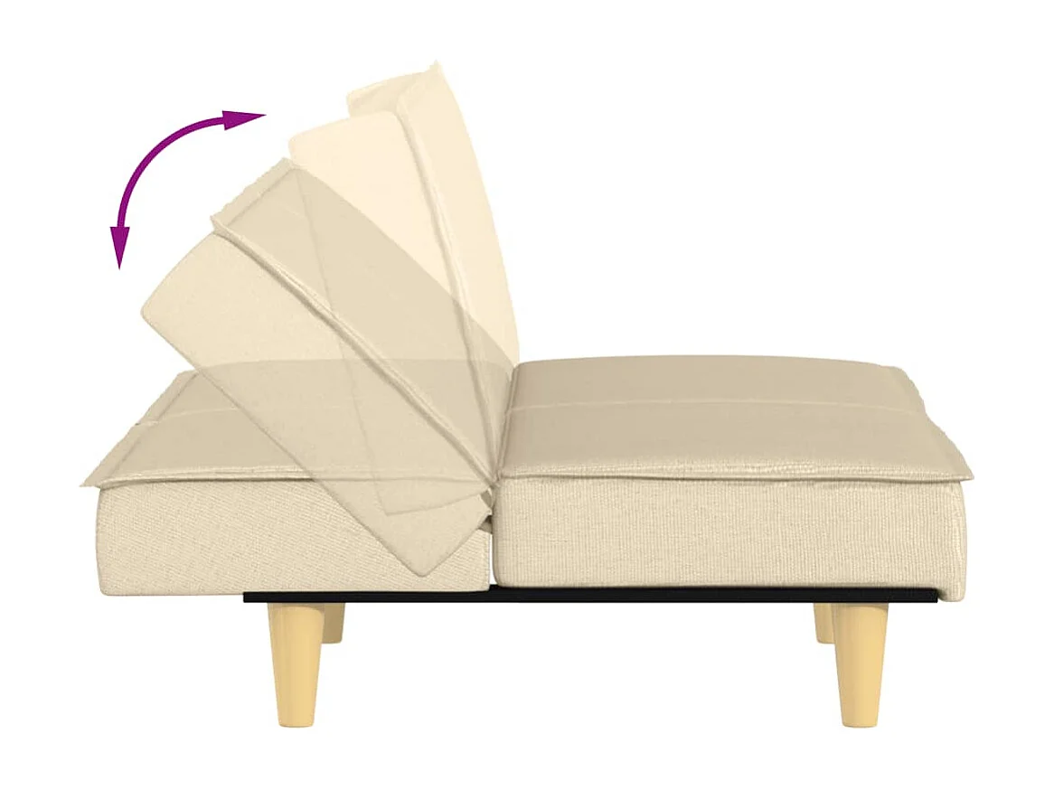 Schlafsofa Creme Stoff