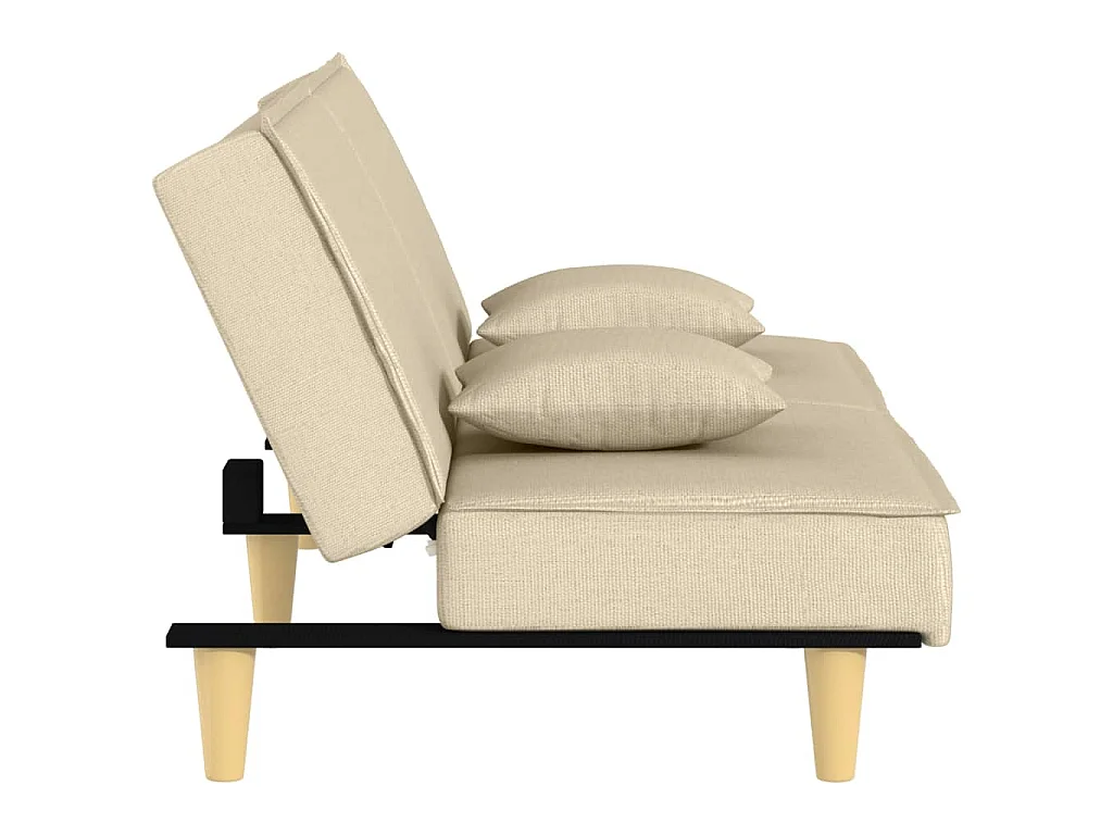 Schlafsofa Creme Stoff