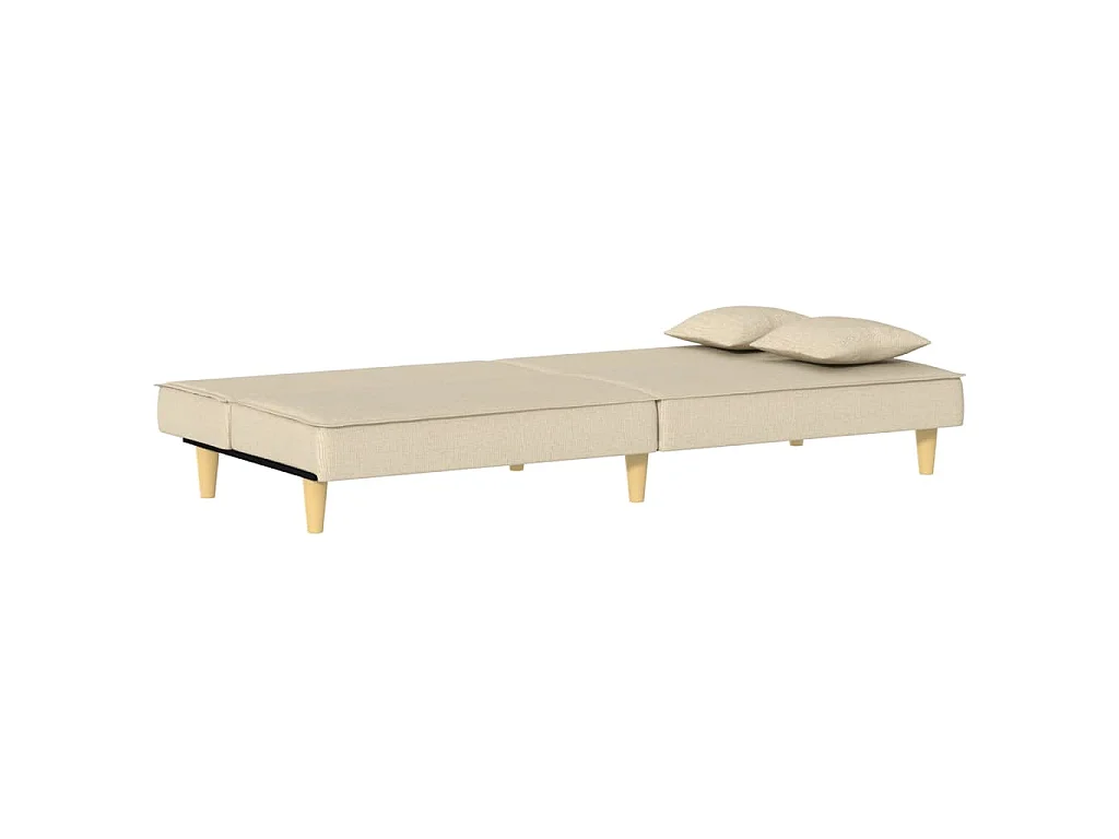 Schlafsofa Creme Stoff