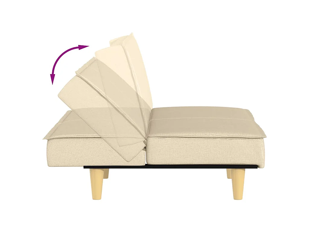 Schlafsofa Creme Stoff
