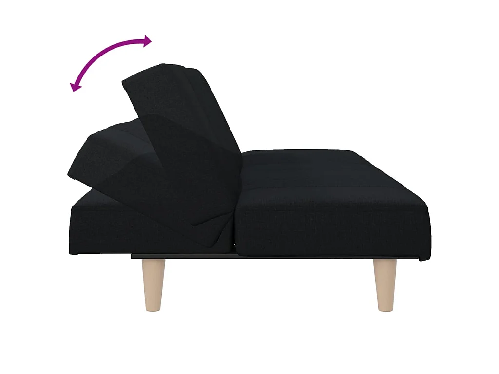 Slaapbank stof zwart