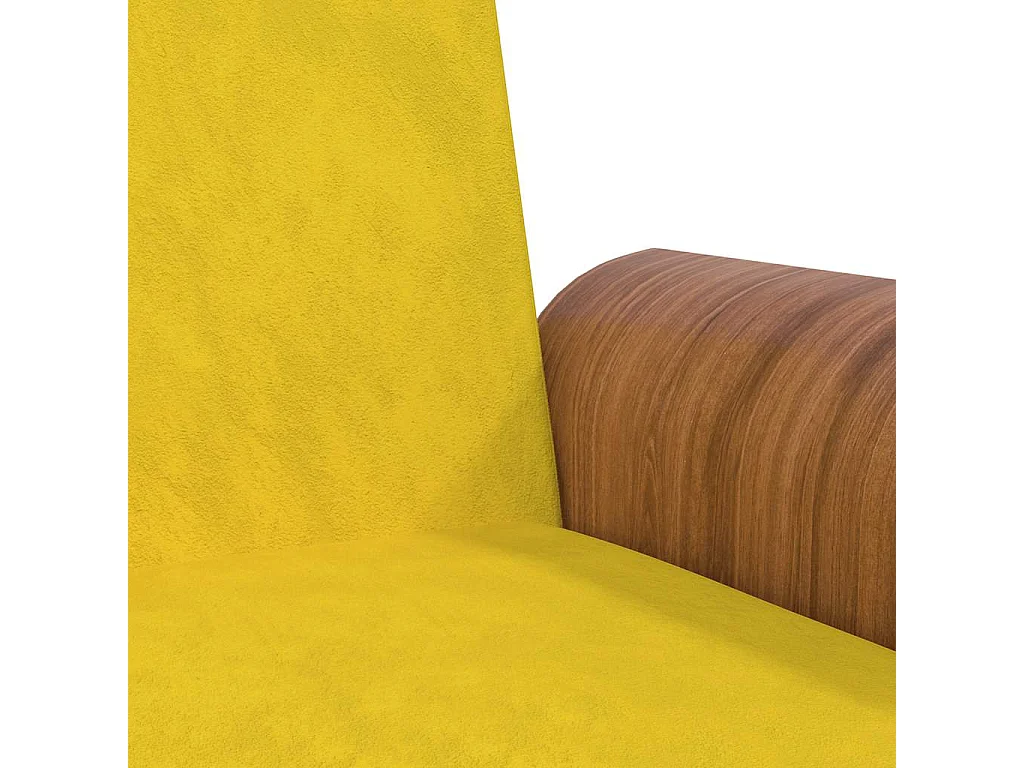 Canapé-lit avec porte-gobelets jaune velours