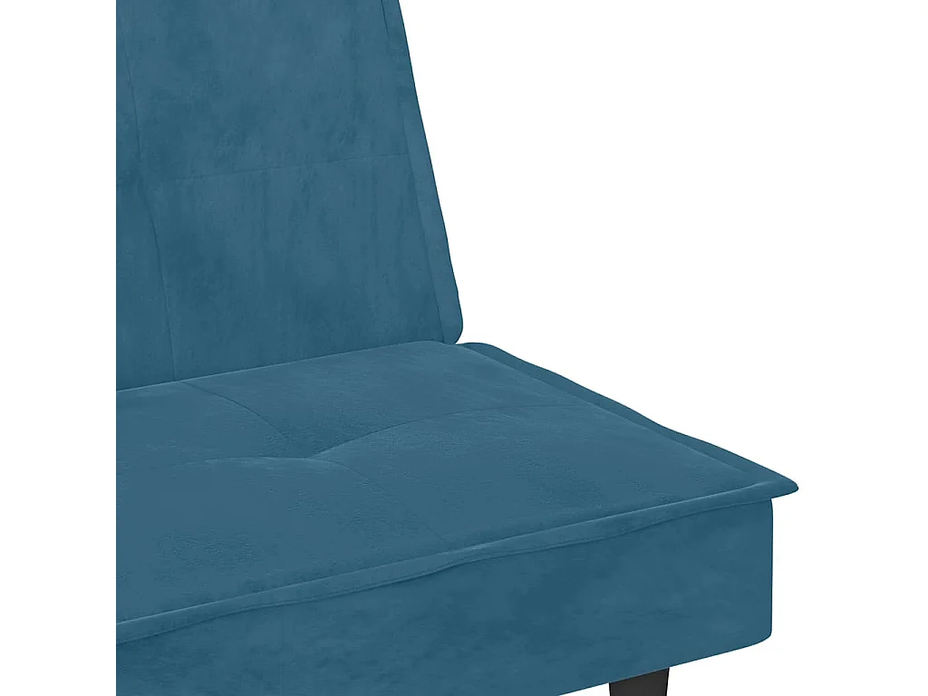 Slaapbank met bekerhouders fluweel blauw