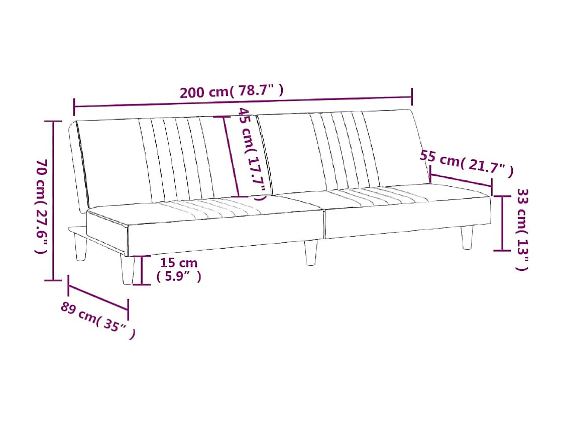 Canapé-lit taupe tissu