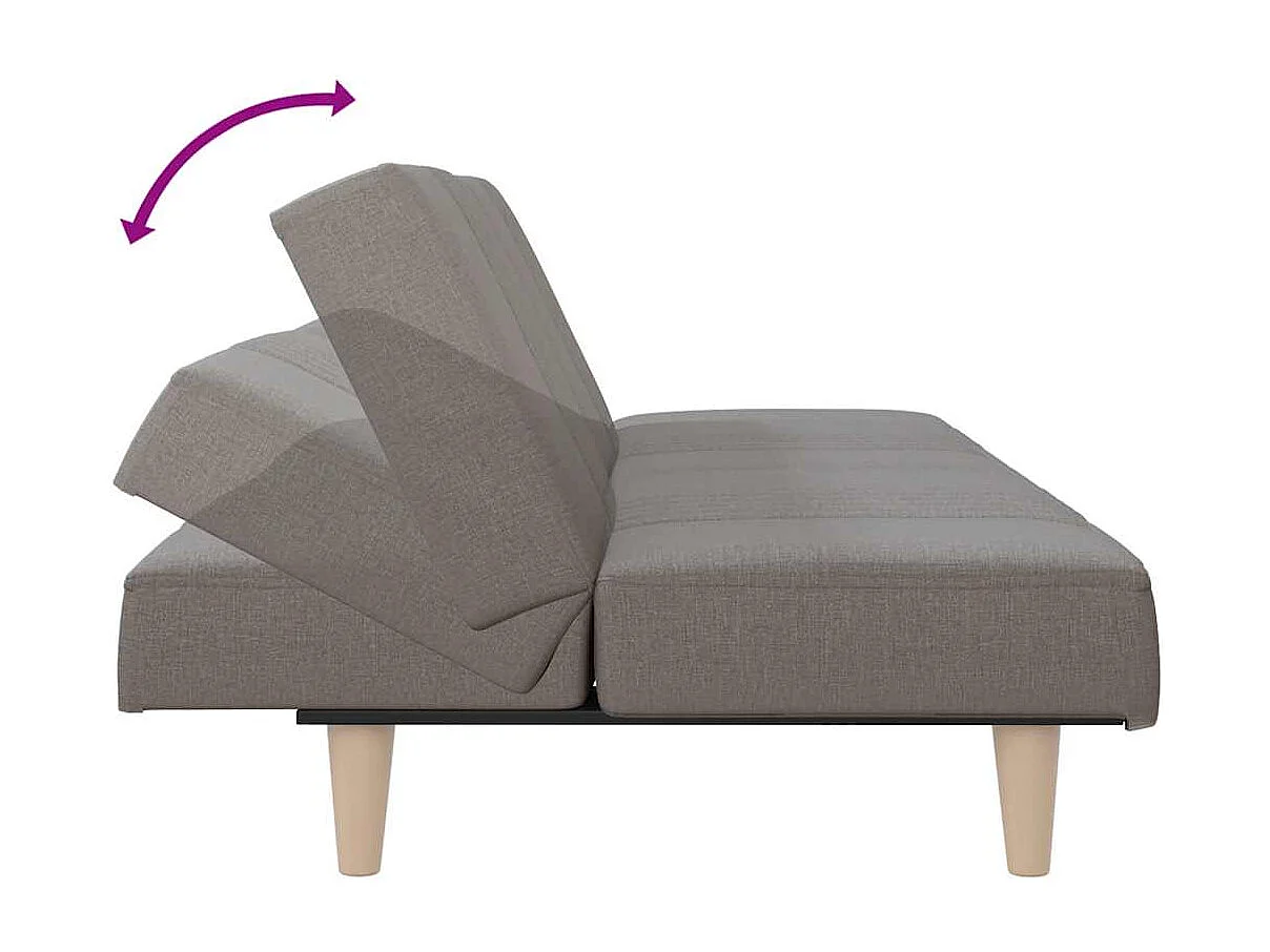 Canapé-lit taupe tissu