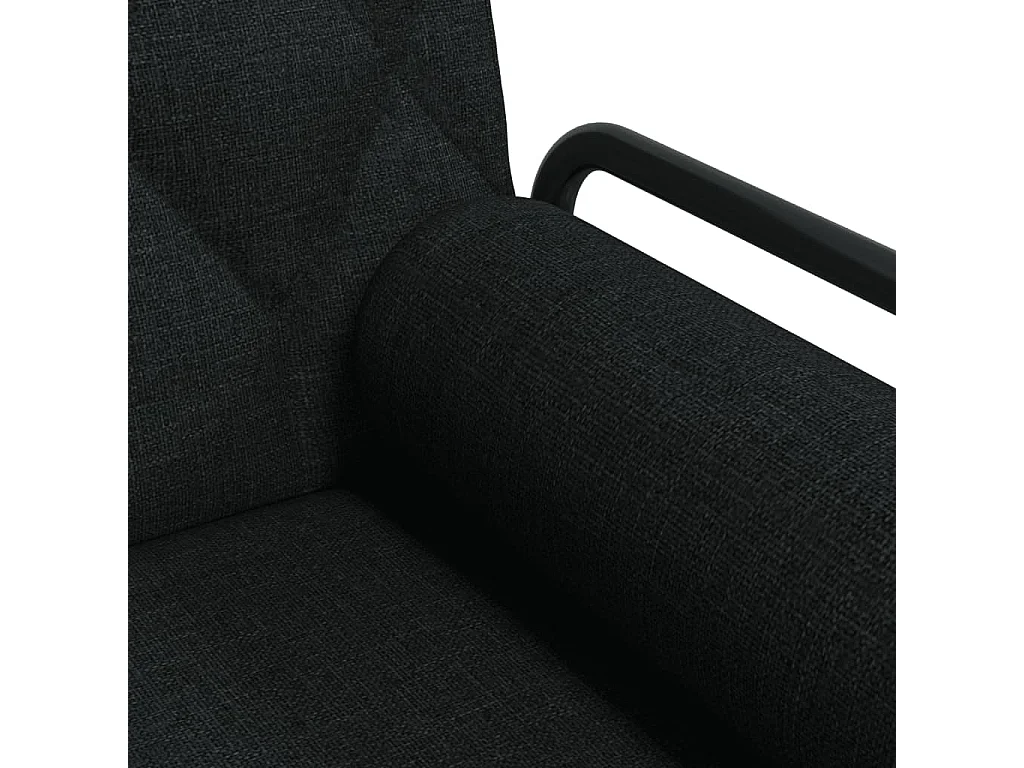 Canapé-lit avec accoudoirs noir tissu