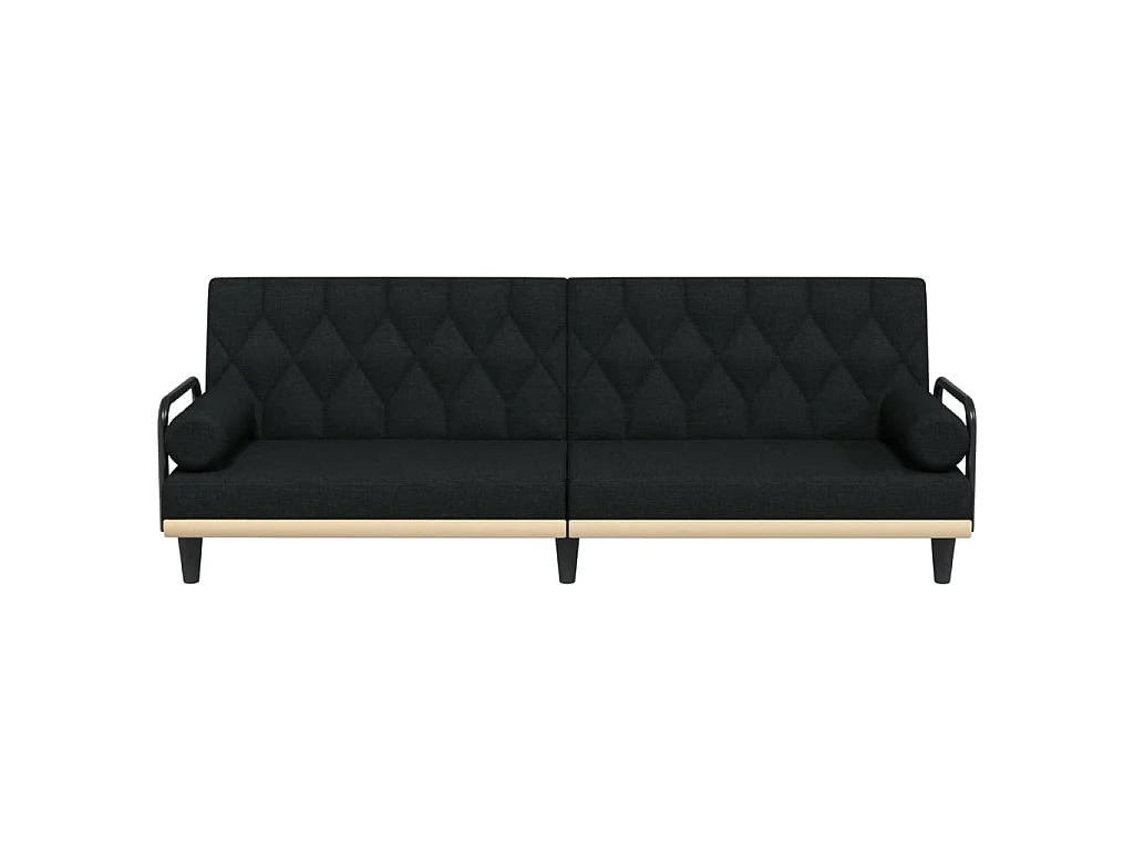 Canapé convertible clic-clac 2 places en tissu noir
