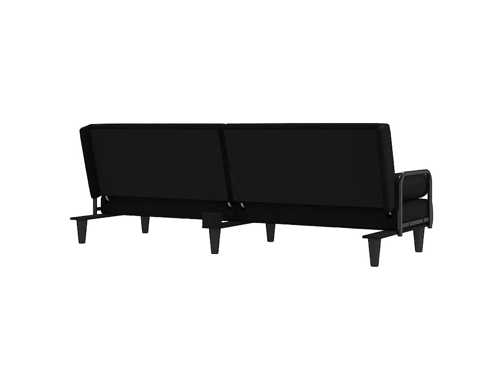 Canapé convertible clic-clac 2 places en tissu noir