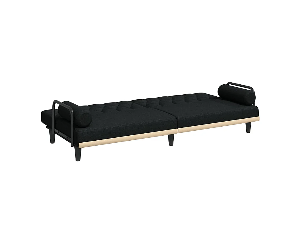 Canapé convertible clic-clac 2 places en tissu noir