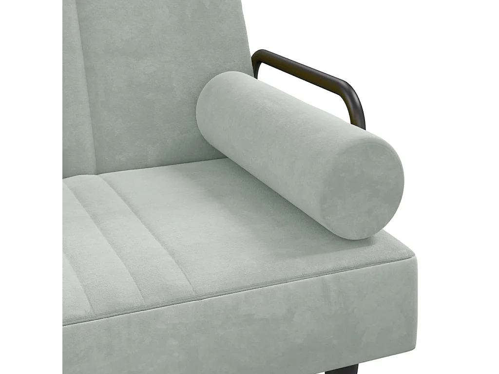 Divano Letto a L Grigio Chiaro 260x140x70 cm in Velluto