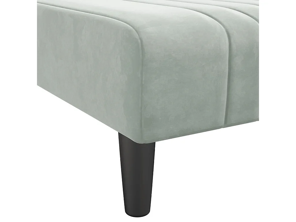 Divano Letto a L Grigio Chiaro 260x140x70 cm in Velluto