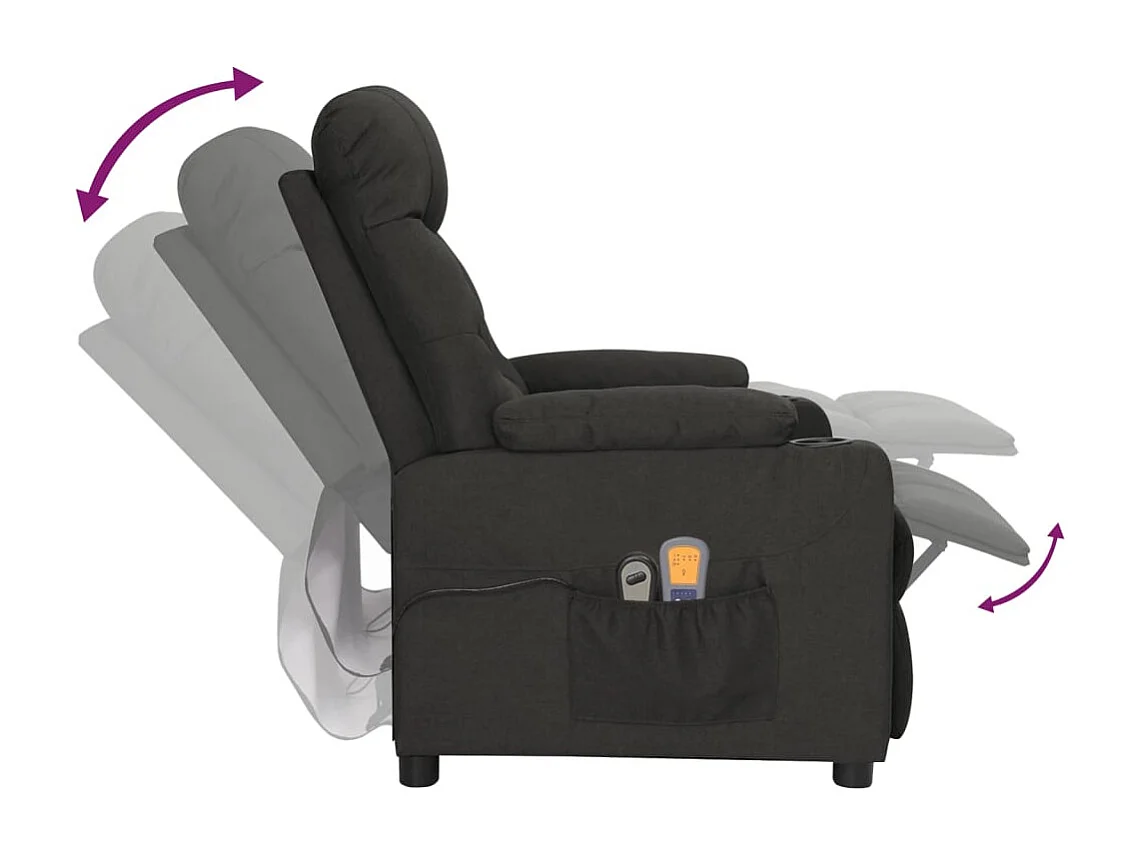 Massagesessel Elektrisch Schwarz Stoff