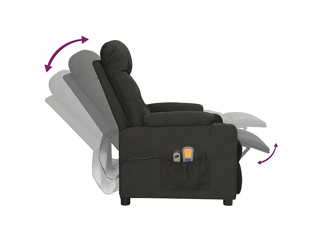 Massagesessel Elektrisch Schwarz Stoff