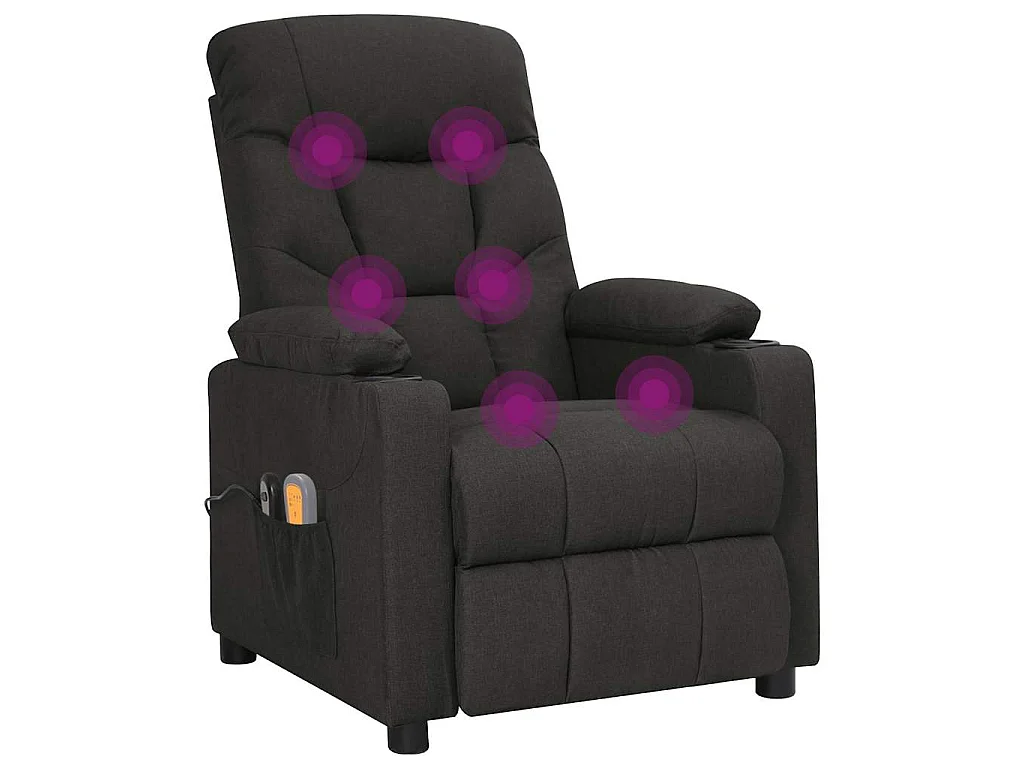 Massagesessel Elektrisch Schwarz Stoff