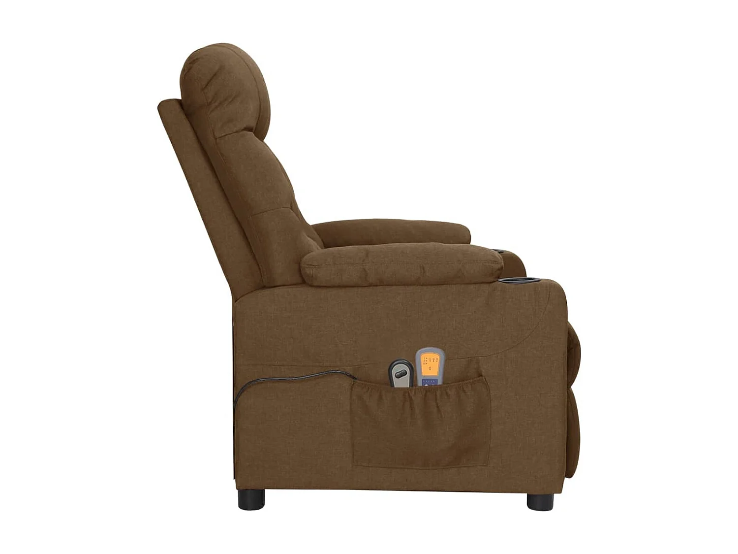 Fauteuil électrique de massage Marron Tissu
