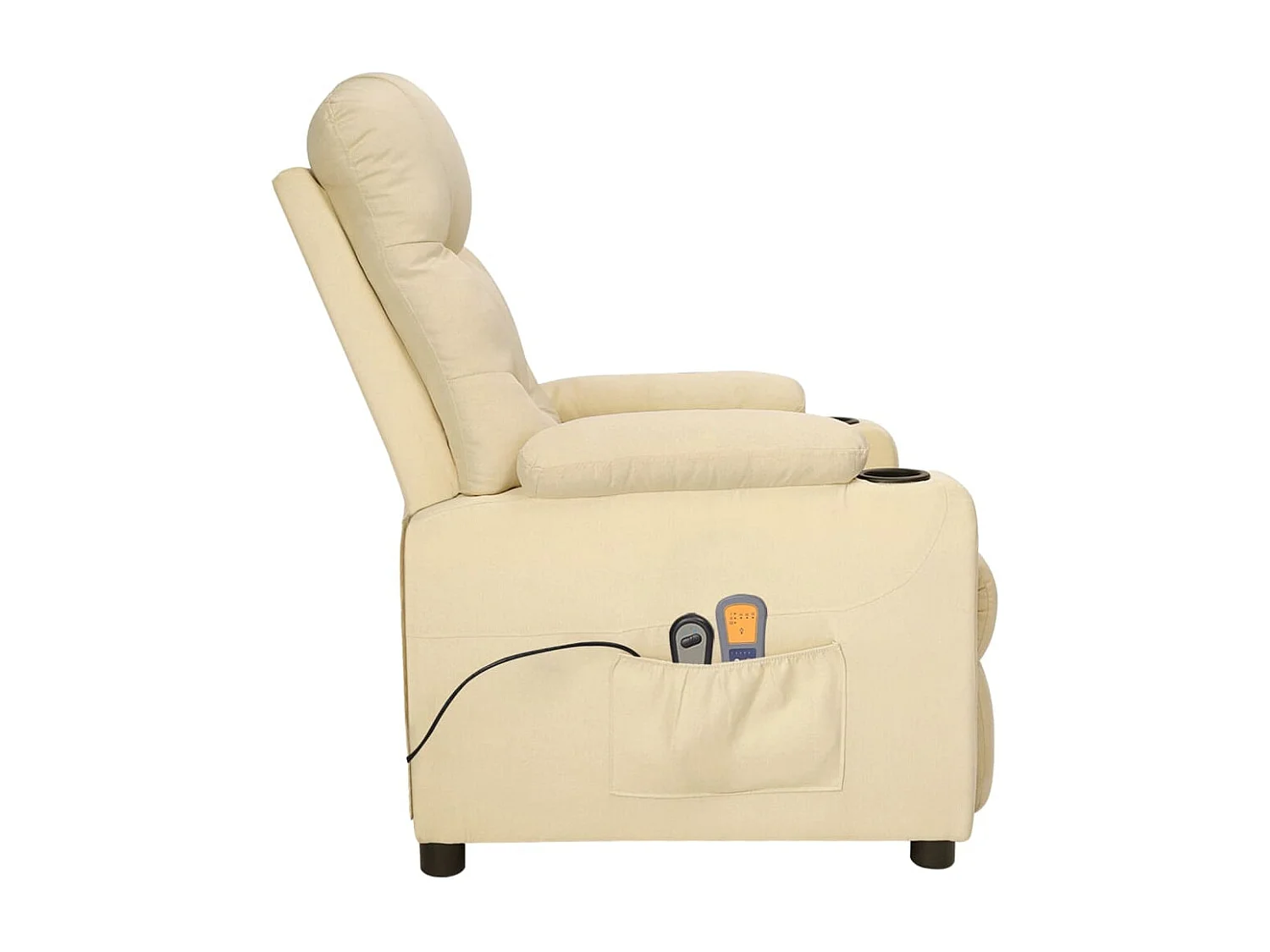 Massagestoel elektrisch stof crèmekleurig