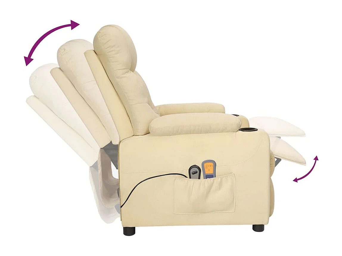 Massagestoel elektrisch stof crèmekleurig