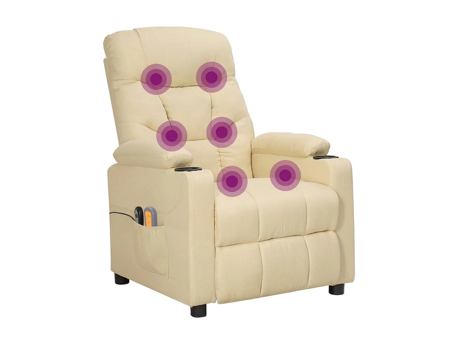 Massagestoel elektrisch stof crèmekleurig