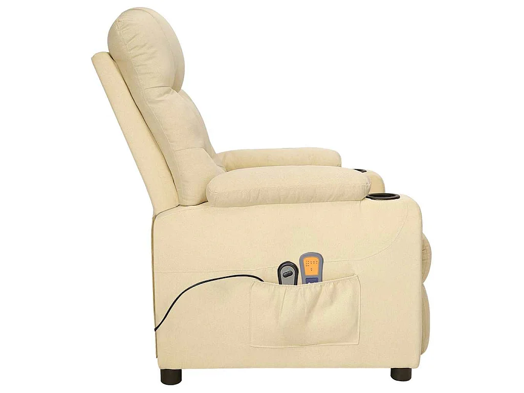 Poltrona elevatória de massagens elétrica tecido creme