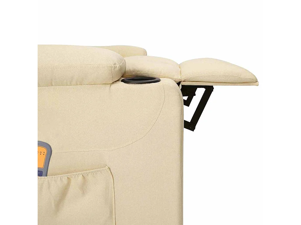 Poltrona elevatória de massagens elétrica tecido creme