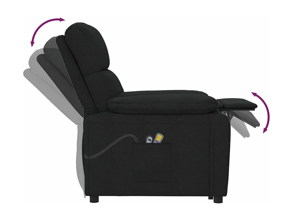 Fauteuil de massage Noir Tissu