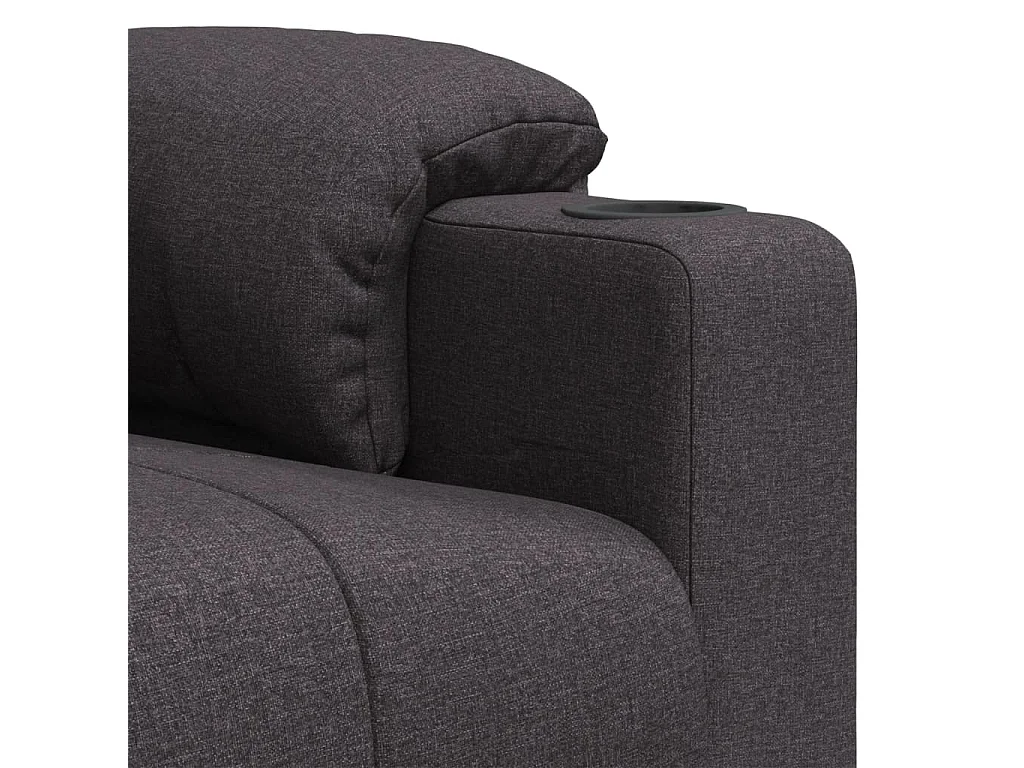 Sillón de masaje eléctrico tela marrón oscuro