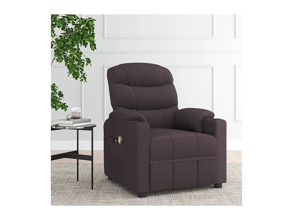 Fauteuil électrique de massage Marron foncé Tissu