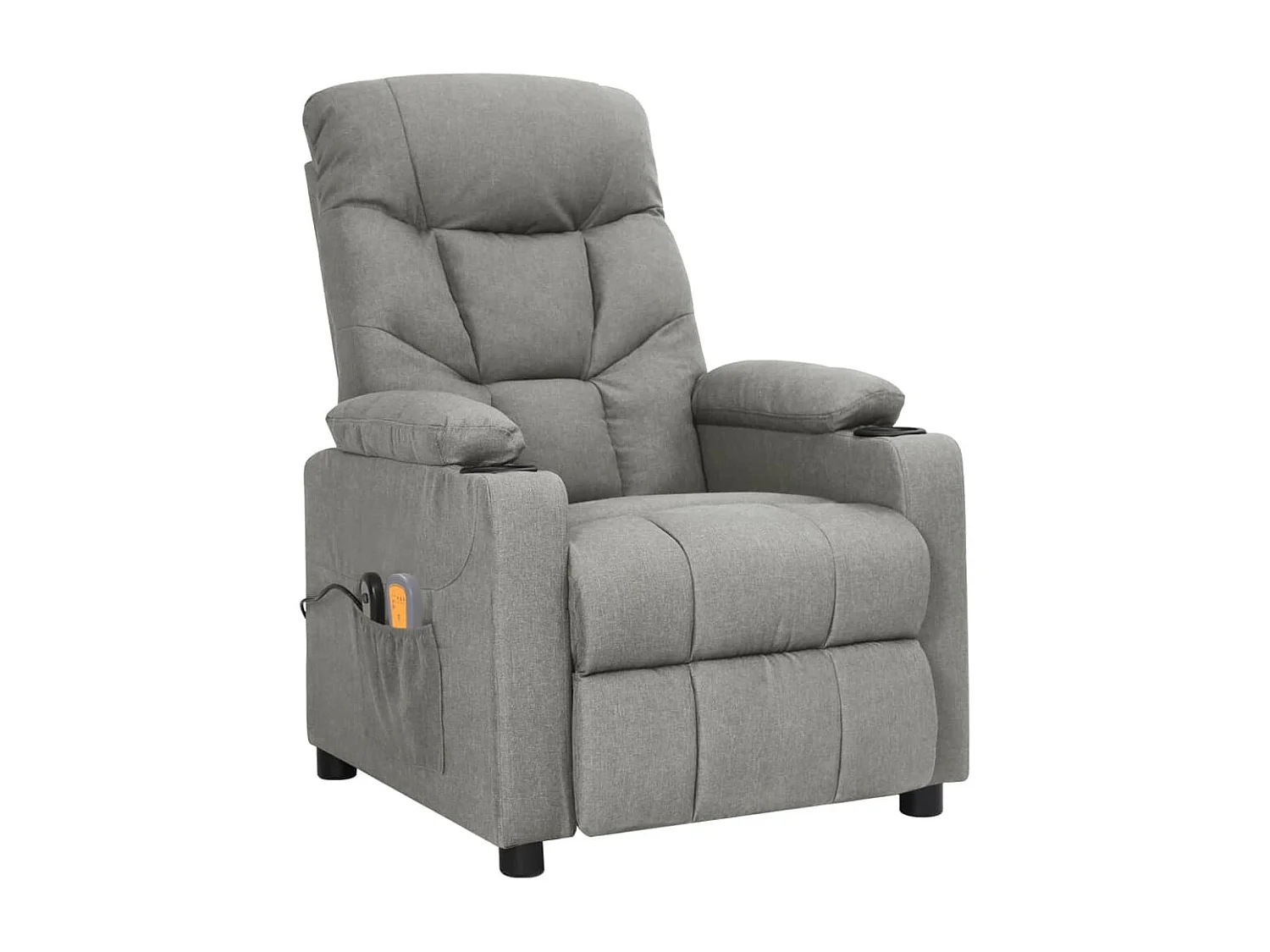 Massagesessel Elektrisch Hellgrau Stoff