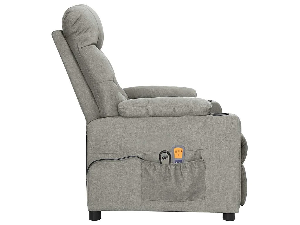 Fauteuil électrique de massage Gris clair Tissu