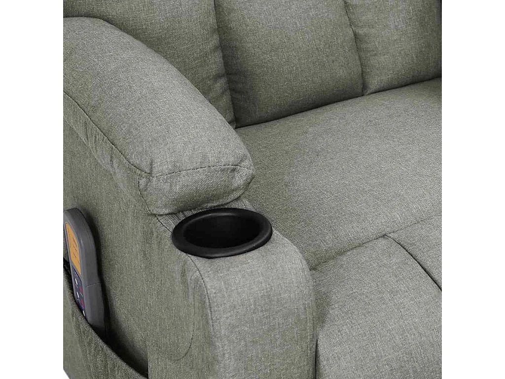 Fauteuil électrique de massage Gris clair Tissu